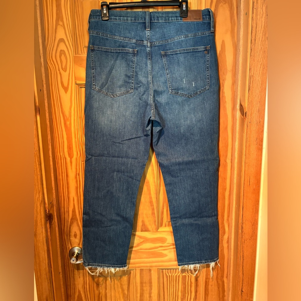 Madewell Distressed Ankle Jeans in Deep Blue - Picture 2 of 4